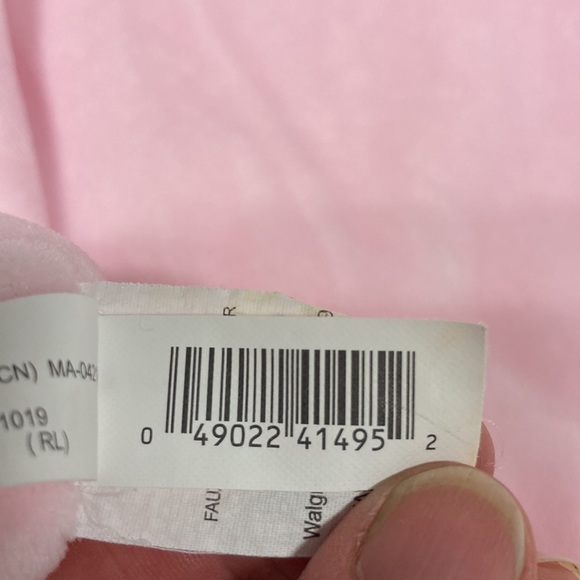 Happy go fluffy pink fleece rattle bunny lovey my 1st Easter - Picture 7 of 8